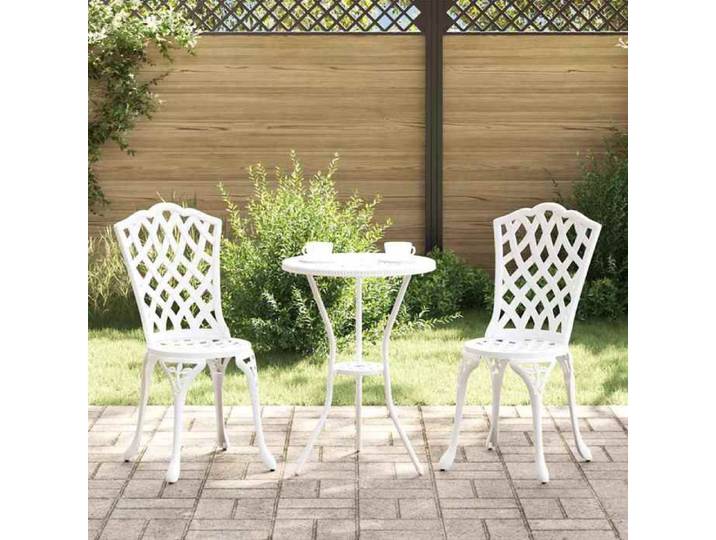 VIDAXL Ensemble bistro de jardin (3 pcs) - ANTI-UV - Blanc Aluminium 53x53x70.5 cm M9193