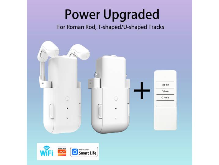 Moteur de rideau intelligent WiFi 3 en 1, robot de rideau électrique, ouvre-rideau automatique sans câblage, compatible avec l'application (équipé d'une télécommande)