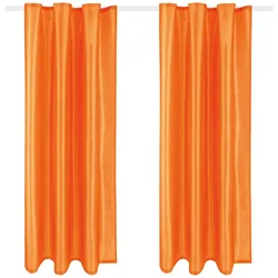 Arsvita 2er Pack Gardine Blickdicht Alessia mit Universalband 140x145cm orange