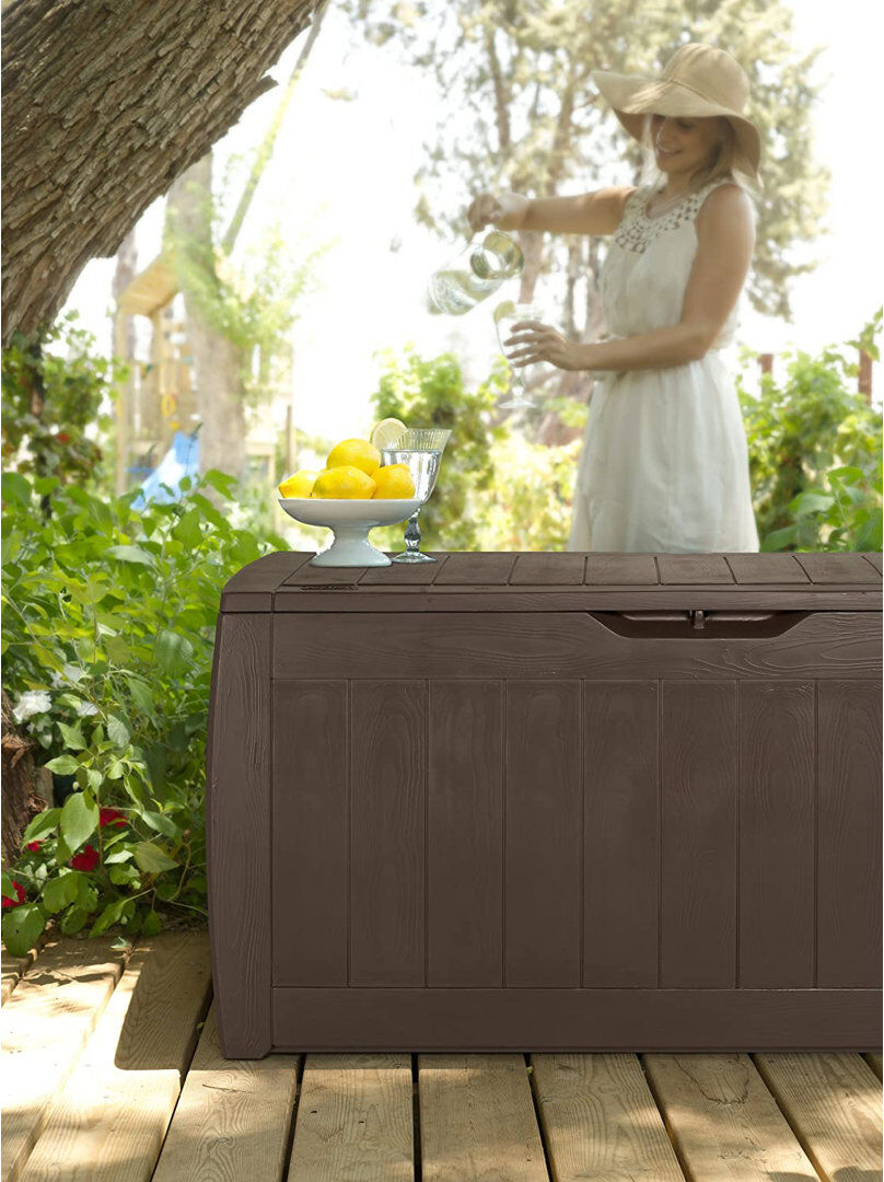 Keter Hollywood 270L Storage Box Brown 57.3cm H X 117.5cm W X 45cm D