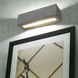 Wandleuchte Innen Wandlampe weiß Keramik Lampe indirektes Licht, UP DOWN Überstreichbar, 1x E27, LxBxH 32x9x9 cm