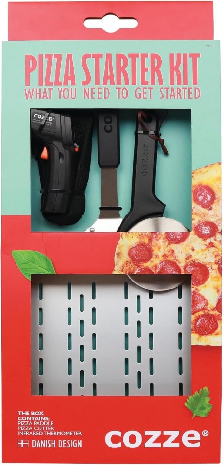 Cozze Pizzaset 3-delig met pizzaspatel, infrarood thermometer en pizzames
