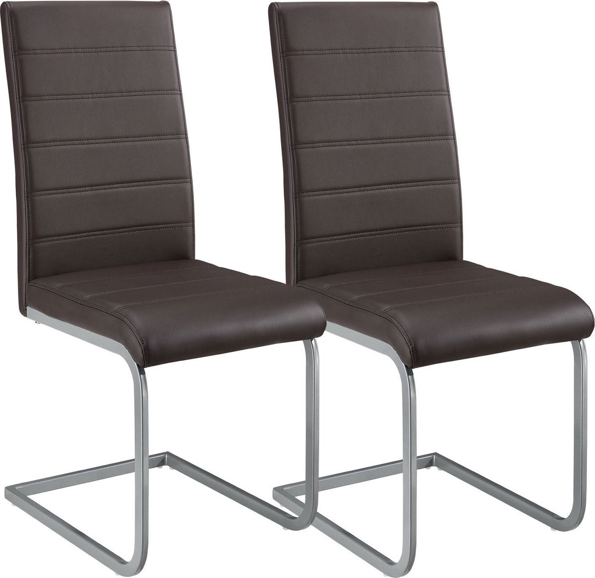 Juskys Vegas Eetkamerstoelen - Kunstleer - Bruin
