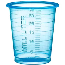 Einmalmedizinbecher 30 ml verschiedene Farben