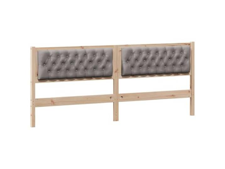 KTHLBRH Kopfteil aus massivem Kiefernholz, Braun und Taupe, 200 cm Modernes Design, bequeme Unterstützung, atmungsaktives Gewebe, einfache Montage, einfache Wartung