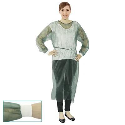 medimex GmbH Einmal-Besucherkittel grün Classic T mit Trikotbündchen, für Pflege und Hygienebereiche (10 Stück) 8M50120005