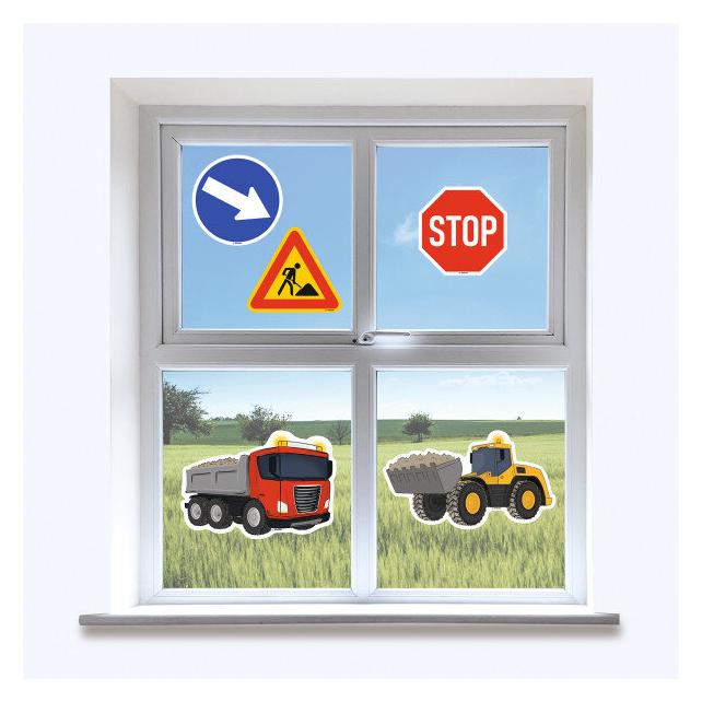 Amscan Baustellen Fensterbilder / Sticker (5 Stk.) (AC9916747)
