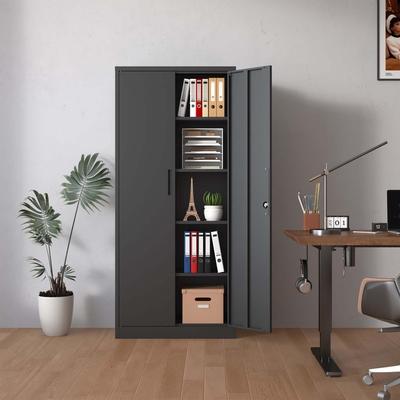 Telepassa "71""H Metal Lockable Garage Storage Cabinet with 3 Shelves"
