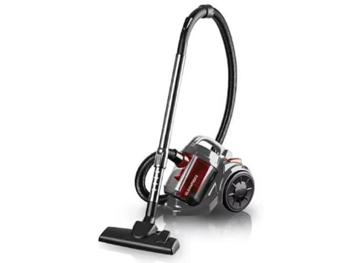 CLEANmaxx Zyklon-Bodenstaubsauger, 800 Watt, schwarz-rot, leistungsstark und kompakt, inkl. Zubehör für vielseitige Reinigung