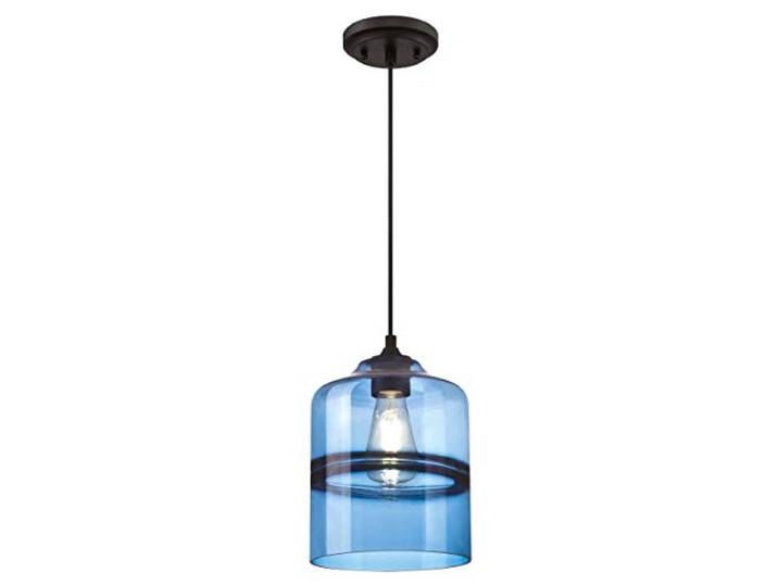 63666 Einflammige Pendelleuchte von Westinghouse Lighting für Innenbereiche, Ausführung in Mattschwarz mit Saphirglas