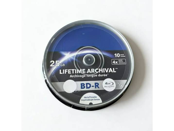 Disques Blu-Ray enregistrables permanents M-DISC BD-R 25 Go 4X, lot de 10, pour stockage archivistique à vie, imprimables à jet d'encre
