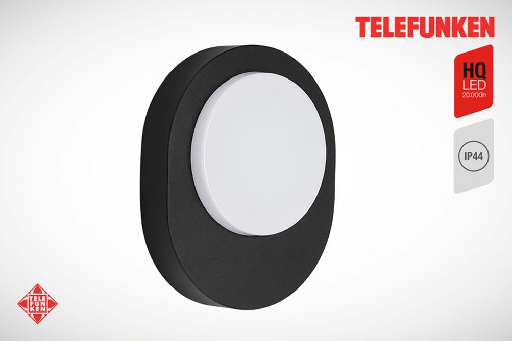 LED Außen-Wandleuchte TELEFUNKEN "PRAG", schwarz (weiß, neutral), Leuchten, LED Außen-Wandleuchte