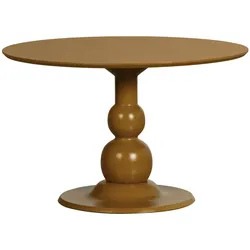 Esstisch Blanco aus Mangoholz, Retro Chic Design, honiggelb rund, für 4 Personen, 120 cm