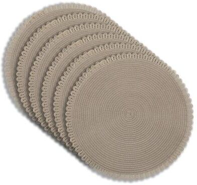 "Dainty Home Chantilly 15"" Round Woven Non-Slip Placemats Set of 6"