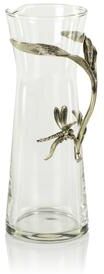 Zodax Dragonfly on Stalk Pewter & Glass Pitcher