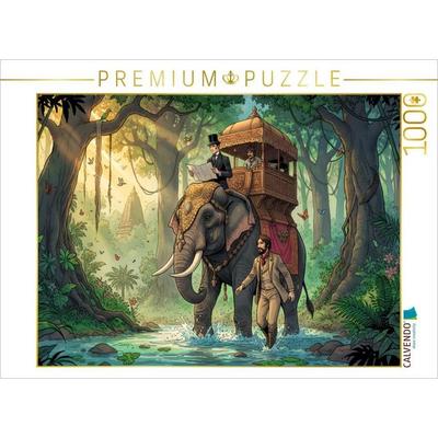 CALVENDO Puzzle Durch den Dschungel Indiens | 1000 Teile Lege-Größe 64x48cm Foto-Puzzle für glückliche Stunden