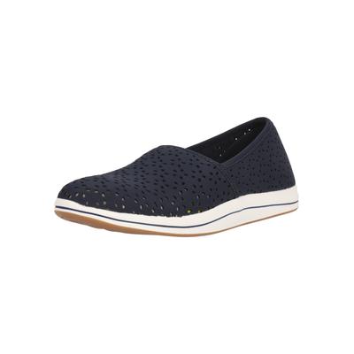 Sandale CLARKS "Brinkley", Damen, Gr. 36, blau, Kunstfaser, Schuhe Sandale, mit stylischem perforiertem Design