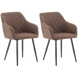 CLP 2er Set Esszimmerstuhl Shila Stoff   Farbe: braun, Material: Stoff