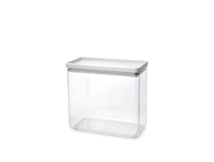 Récipient empilable Brabantia TASTY+ Grand récipient alimentaire hermétique avec joint en silicone pour la cuisine Pour aliments secs et humides\, sucre\, farine Capacité 3\,5 L Light Grey