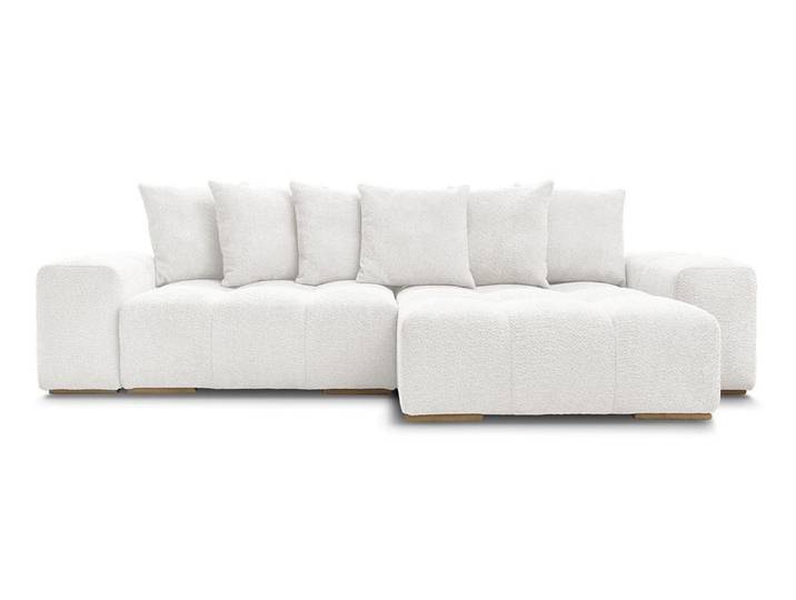 Ecksofa BOBOCHIC ANAKIN Boucle-Stoff weiss