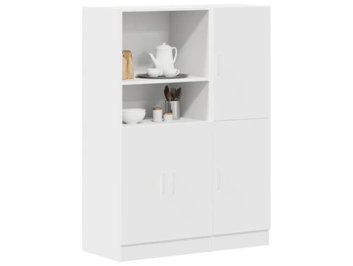 KTHLBRH Küchenmöbel-Set 2-teilig weiß aus Spanplatte mit Türen und Regalen, großer Stauraum für Küchenutensilien, langlebiges und stabiles Material, praktisches Design für zu Hause