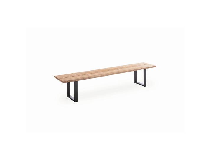 Niehoff Garden Gartenbank, Naturfarben, Metall, Recyclingholz, Teakholz, massiv, 280x46x45 cm, Gartenmöbel, Gartenbank