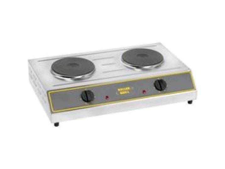 Réchaud électrique professionnel - ROLLER GRILL - 2 feux - Plaques fonte Ø180 mm - 3 kW (2x1 5 kW) - Inox