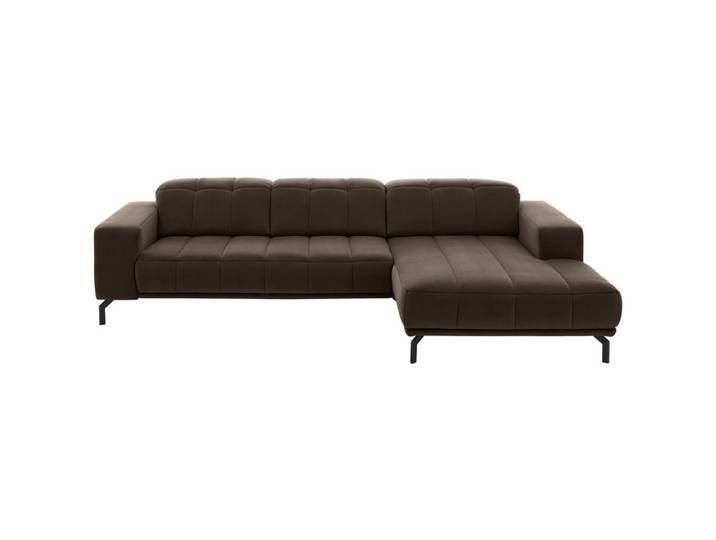 Beldomo Style Ecksofa, Braun, Metall, 5-Sitzer, Ottomane rechts, L-Form, 293x195 cm, Goldenes M, Stoffauswahl, seitenverkehrt erhältlich, Rücken echt, Wohnzimmer, Sofas & Couches, Wohnlandschaften, Ecksofas