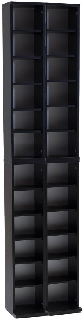 Latitude Run 183 cm H Multimedia Storage Black 183cm H X 42cm W X 20cm D