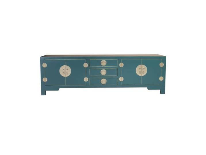 Meuble TV Chinois Teal Bleu - Fine Asianliving - W175xD47 x H 54 cm - Laqué - Contemporain - Design