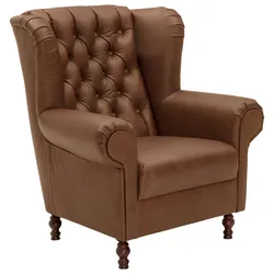 OHRENBACKENSESSEL Katreen Echtleder (Antikoptik) cognac