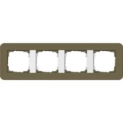 Gira E3 Abdeckrahmen 4-fach, Umbra Soft-Touch / Reinweiß glänzend