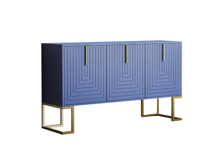 Urban Meuble Sideboard Blau 138/40/80,5Cm, Metall, Rechteckig, 40x81x138 cm, Kleinmöbel, Kommoden, Sideboards