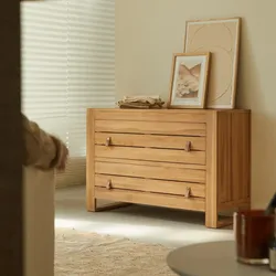 Kinder-Kommode Minimalys aus massivem Teakholz mit 2 Schubladen
