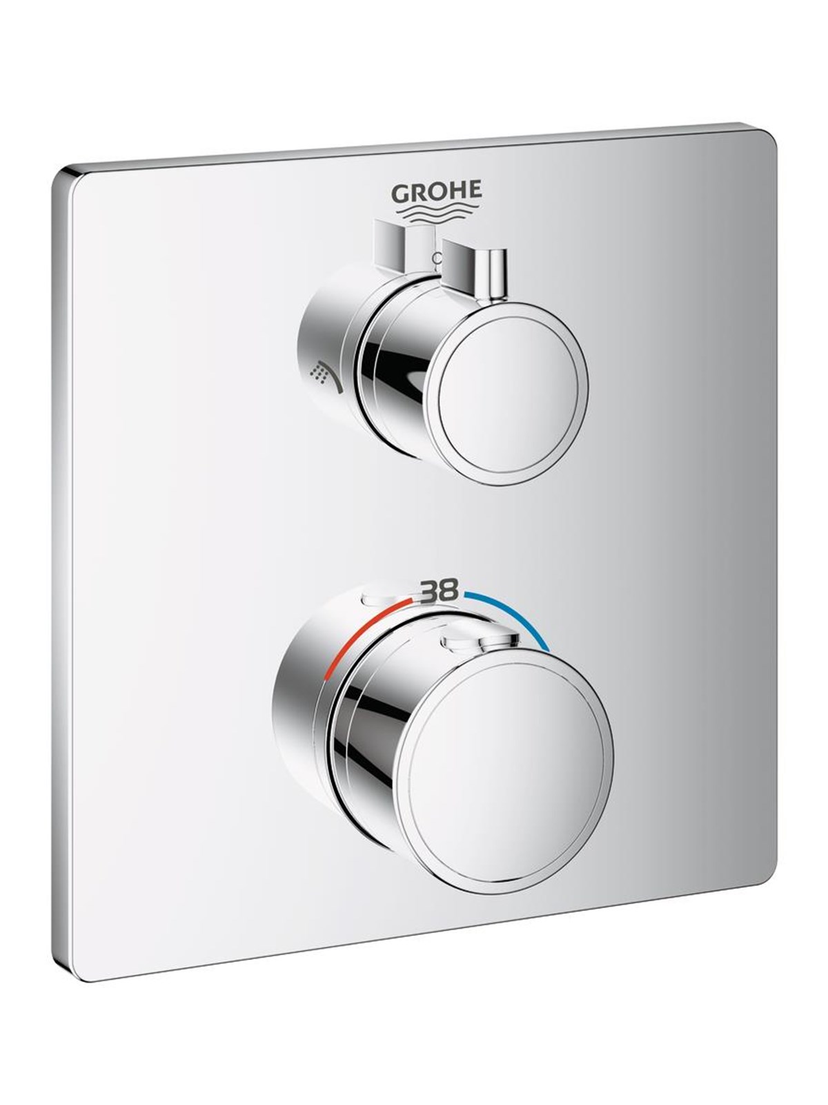 Grohe Grohtherm, Thermostat-Brausebatterie mit integrierter 2-Wege-Umstellung, chrom