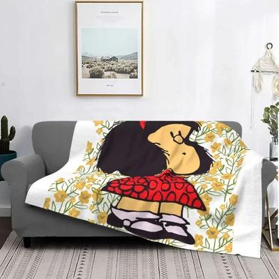 Uplift Picks Love Mafalda Soft Flannel Fleece Cartoon Throw Blanket 5 75x95 Cm