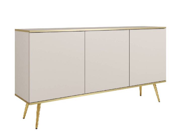 yourhouse24 Kommode Kommode Oro K160 160x85x39 cm weiß, schwarz, sandbeige