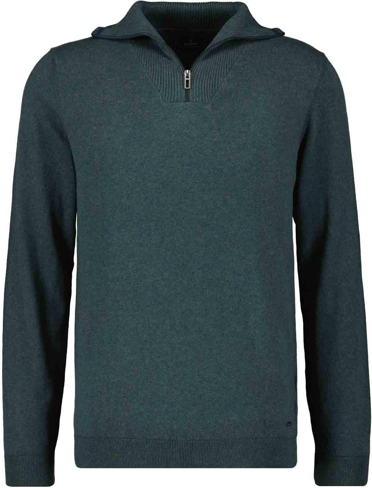 Rundhalspullover RAGMAN, Herren, Gr. 48, grün (dunkelgrün, 357), Strick, 95% Baumwolle, 5% Kaschmir, Pullover Rundhalspullover dunkelgrün, 357 48