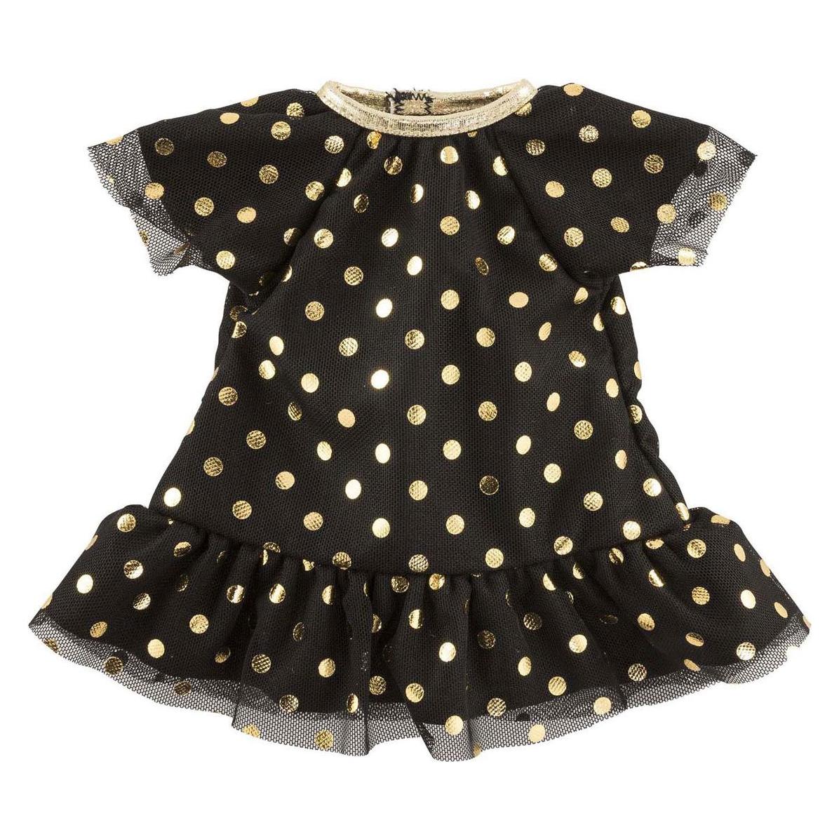 Corolle Schwarzes Puppenkleid von Ma mit goldenen Punkten - 36 cm (9000213100)