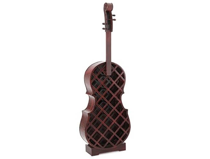Stagecaptain Stradivino Grande Weinregal für 25 Flaschen - Weinständer aus Holz in Vintage-Optik - Handgemachtes Cello Flaschenregal - Flaschenständer in Höhe 182 cm - Retro Weinflaschenhalter
