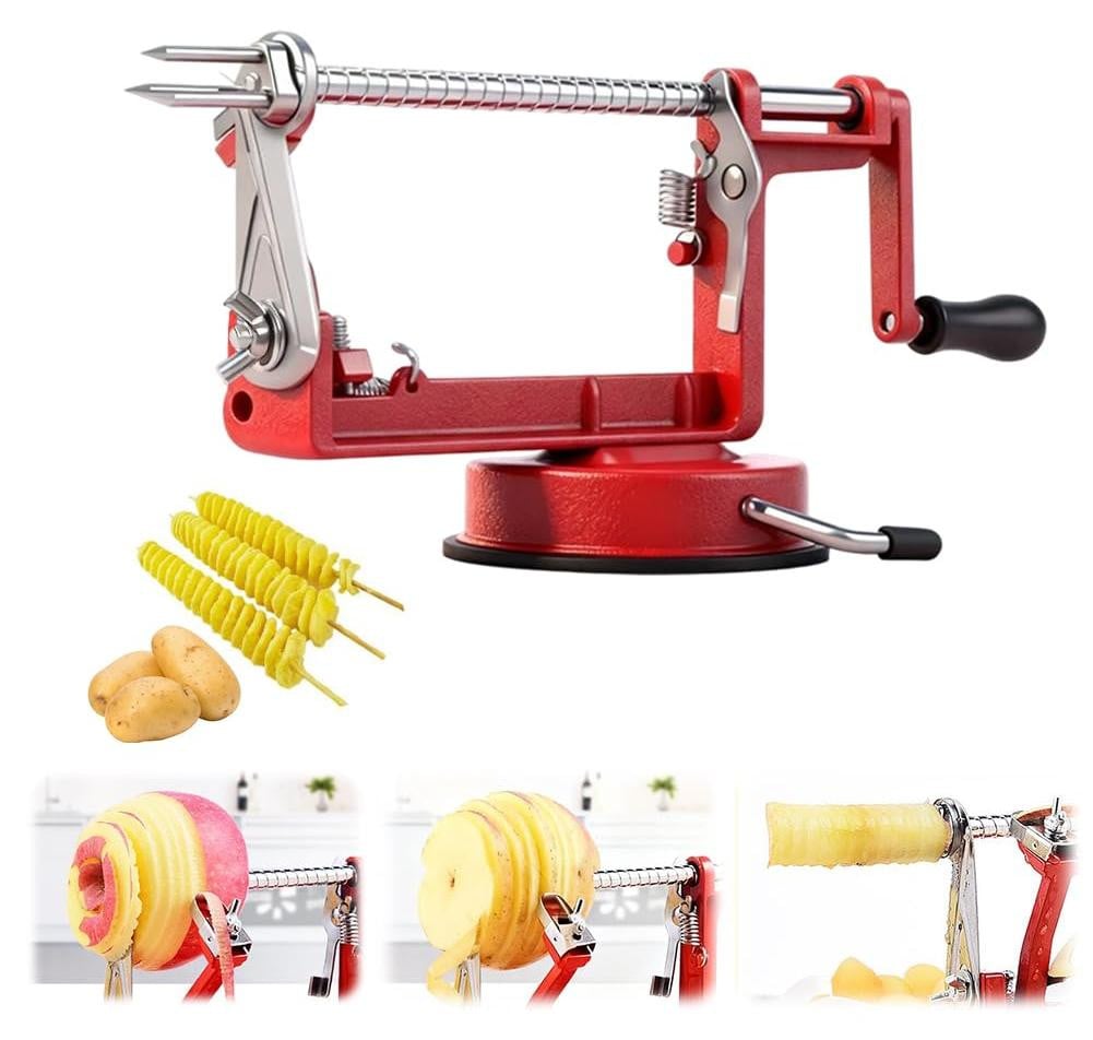 Solidchoice 3-in-1 Appelschiller en Aardappelschiller voor het Schillen, Snijden en Ontkernen