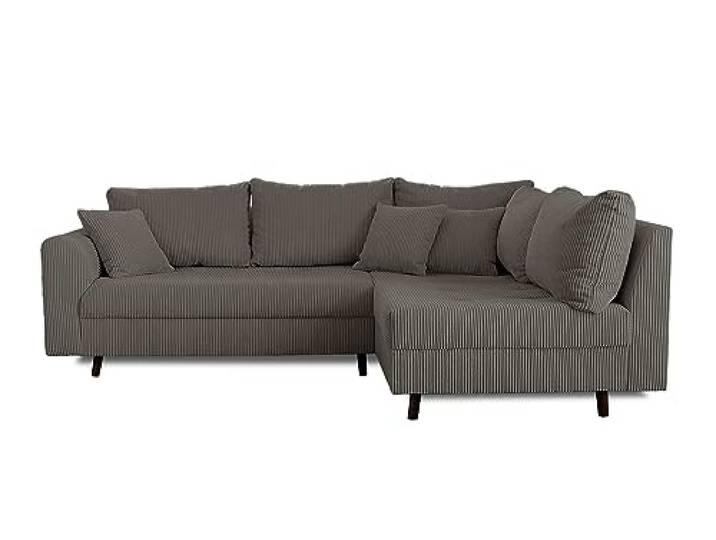 Lisa Design Rune – Ecksofa rechts – 4-Sitzer – aus Cord Dunkelgrau