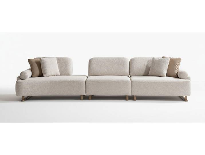 JVmoebel Sofa 5-Sitzer Sofa Weiß Modern Designer Komfortabel Stoff Gemütlich, 3 Teile