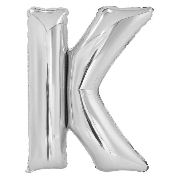 Amscan Buchstabenballon K Silber - 86cm (1x) (9909560)
