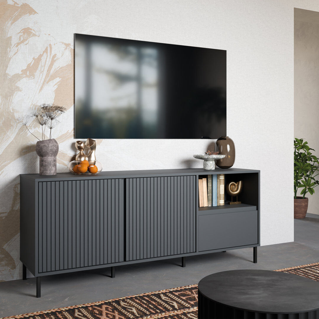 Mikado Living TV Stand Anthracite 65.4cm H x 157.8cm L x 40cm W
