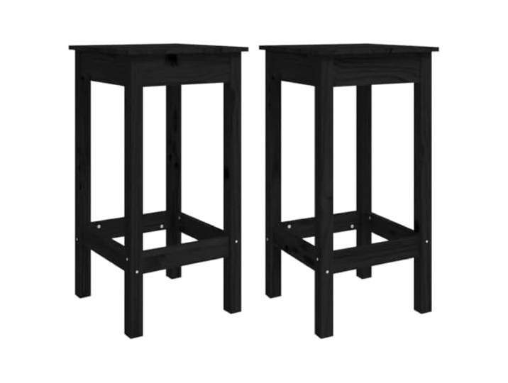 KUTYWEXFM Barhocker 2er Set Schwarz 40x40x78 cm Massivholz Kiefer Platzsparende Holzbarhocker ohne Rückenlehne für Küche und Esszimmer, platzsparend verstaut, belastbar bis 110 kg.