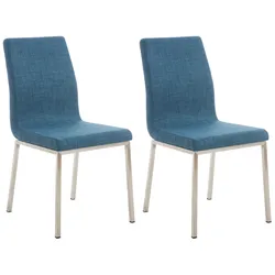CLP 2er Set Esszimmerstühle Colmar Stoff   Farbe: blau