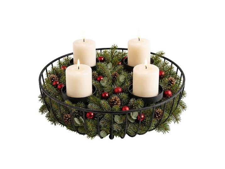 Relaxdays Adventskranz Metallschale