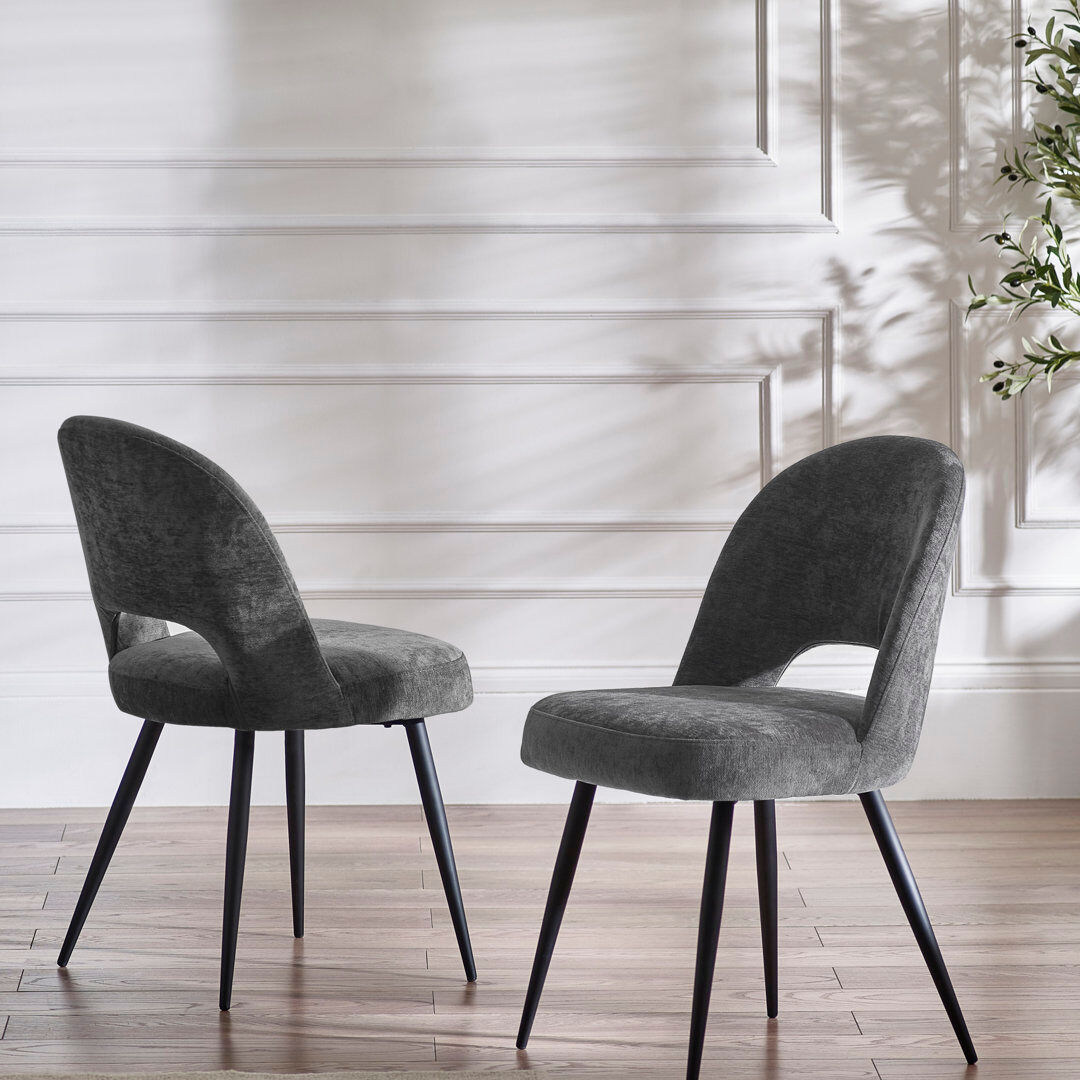 Corrigan Studio Rodborough 49 cm H Wing Back Side Chair Grey 86cm H X 58cm W X 56cm D