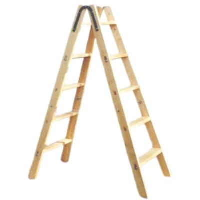 PROREGAL Maler-Stufenleiter Made in Germany | 2x6 Stufen | 1,7m Länge | Eimerhaken | Holzleiter Klappleiter